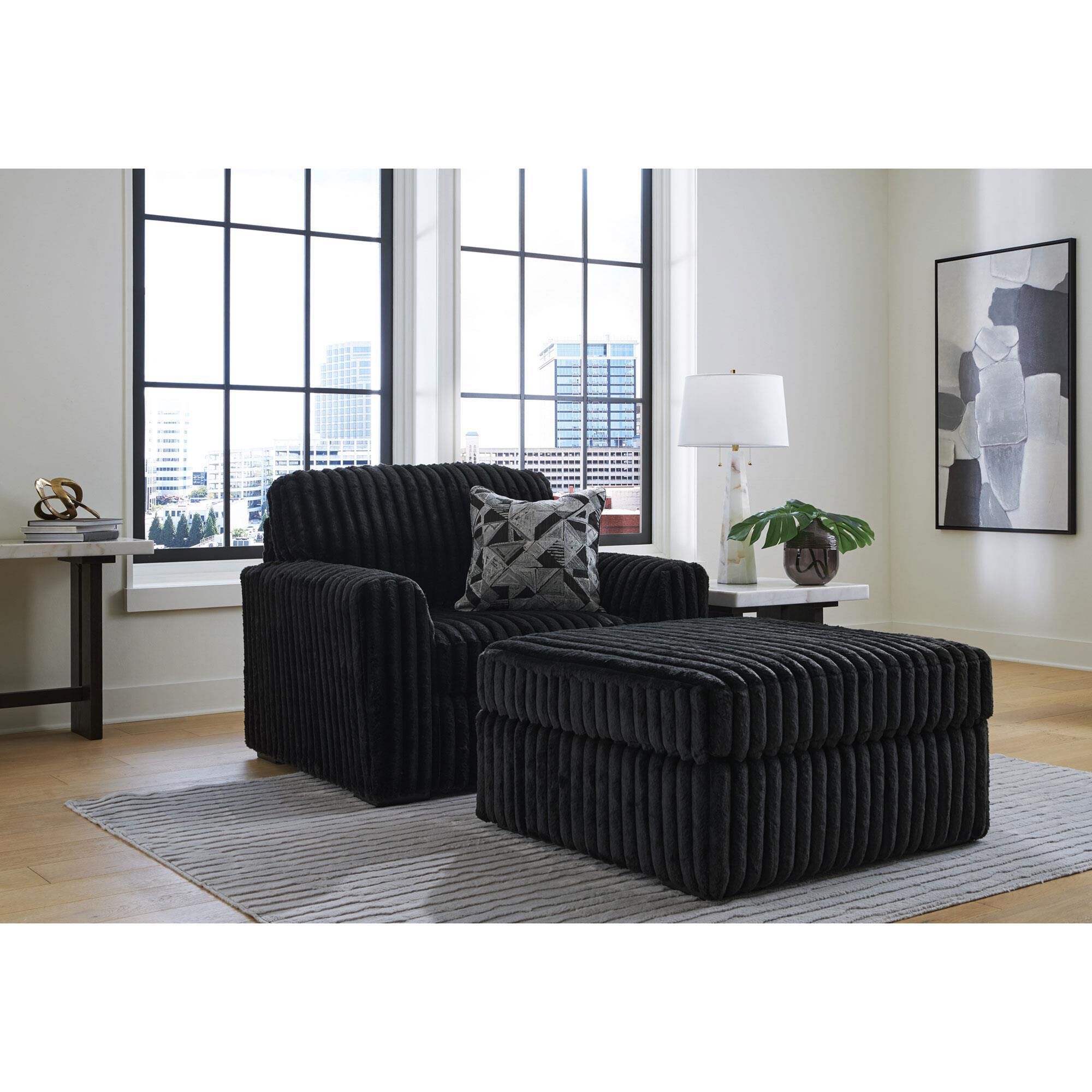 Ashley Midnight-Madness Chair and a Half in Onyx
