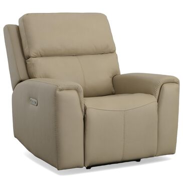 Flexsteel Jarvis Power Recliner with Headrest in Parchment, , large