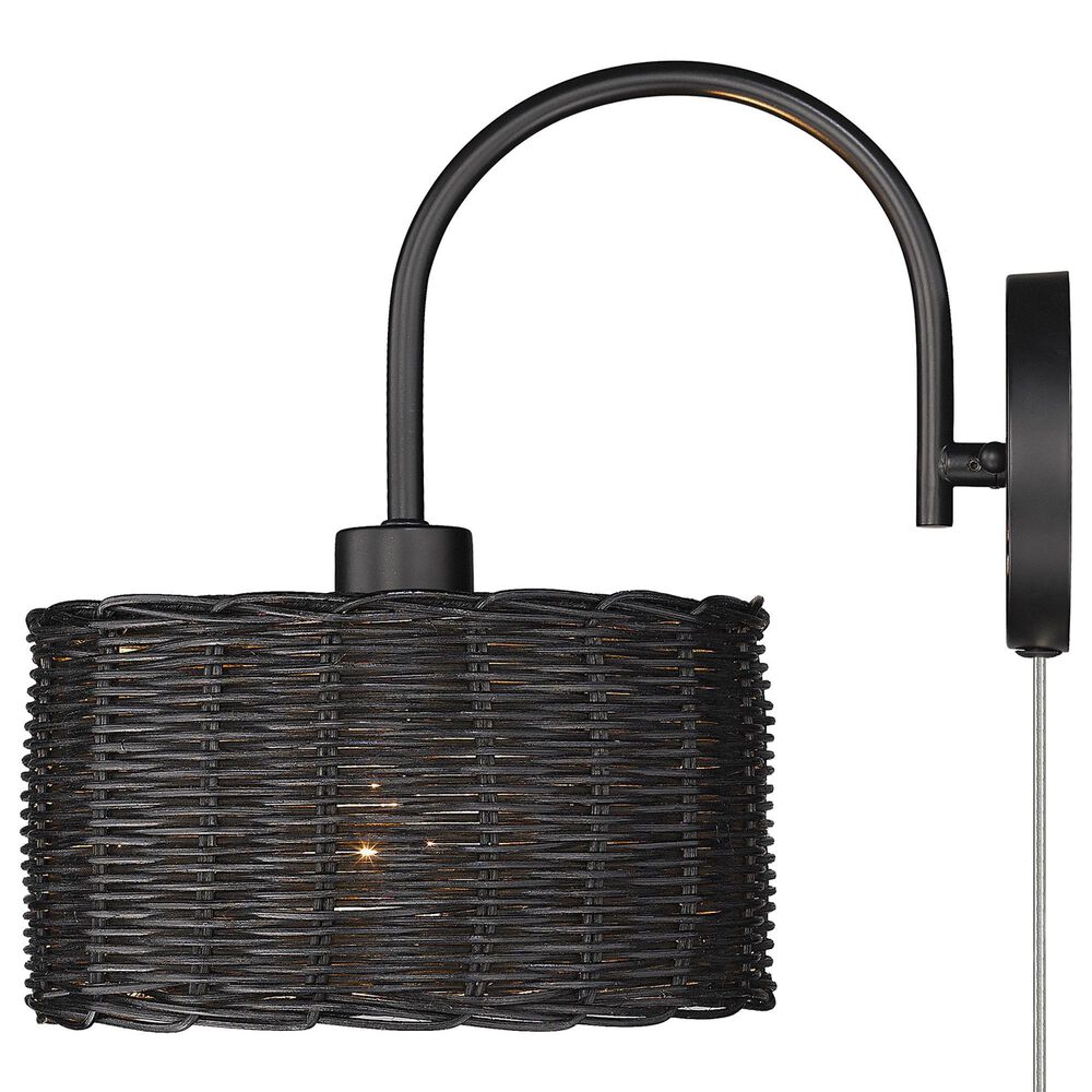 Golden Lighting Erma 1-Light Wall Sconce in Matte Black, , large