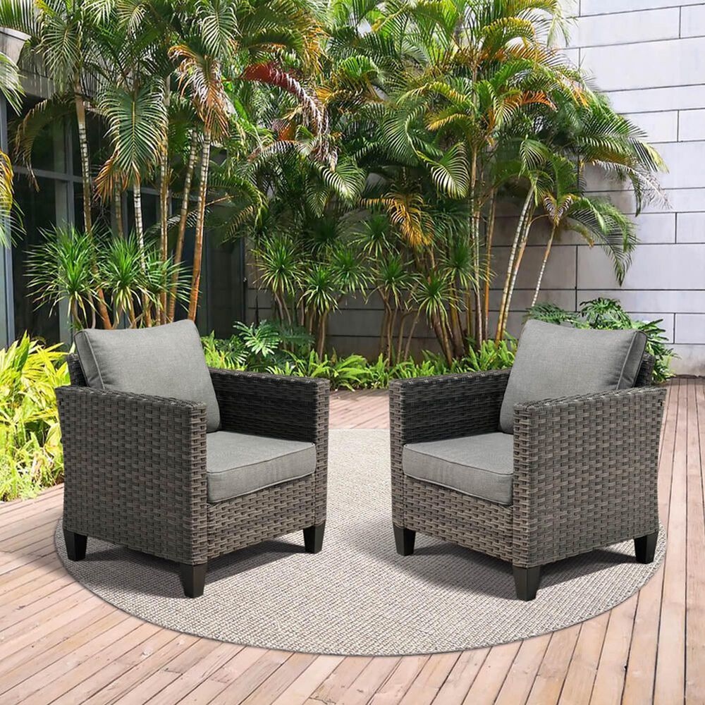 HOMLUX Patio Lounge Chair in Dark Gray (Set of 2), , large