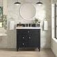 James Martin Vanities Lorelai 36" Single Vanity in Black Onyx with 3 cm White Zeus Quartz Top, , large