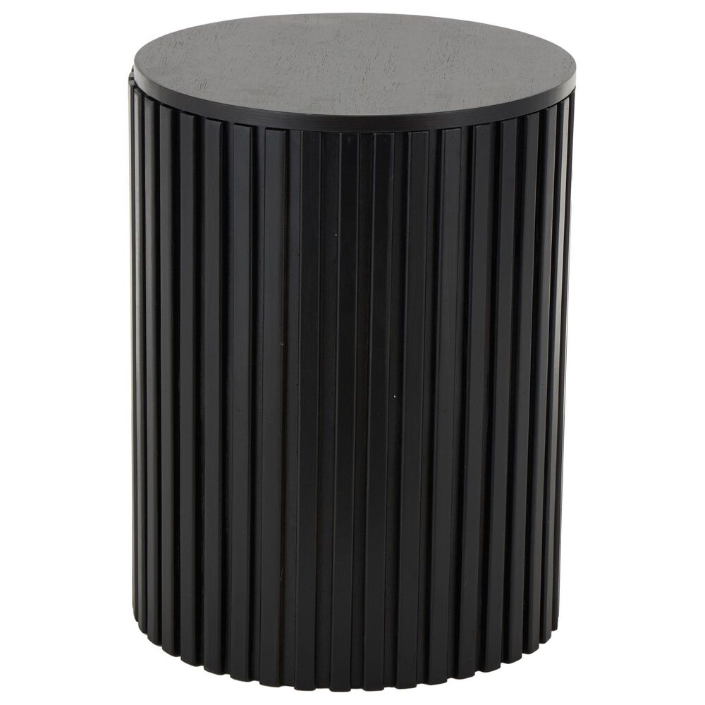 Maple and Jade Ribbed Storage End Table with Slatted Base in Black, , large