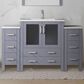 Lexora Home Volez 54" Single Bathroom Vanity in Dark Grey with 2 cm White Ceramic Top, Rectangular Sink and Side Cabinets, , large