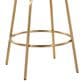LumiSource Claire Swivel Counter Stool with White Faux Leather Upholstery in Gold (Set of 2), , large