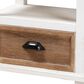 Baxton Studio Glynn 1-Drawer End Table in White and Oak Brown, , large