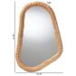 Baxton Studio Ulrica Irregular Shape Rattan Wall Mirror in Honey, , large