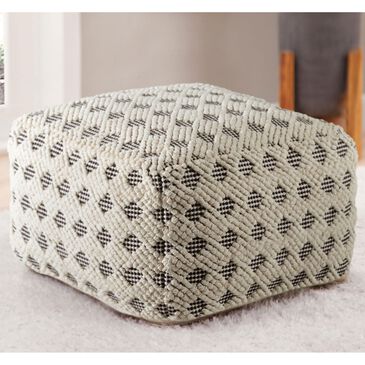 Steve Silver Kodi Pouf in White and Gray, , large