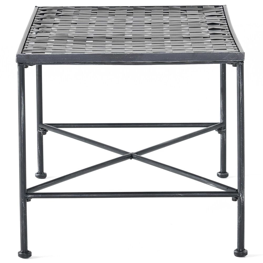 Hearth and Haven Luna Outdoor Metal Coffee Table with Lattice Top in Black, , large