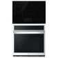 LG 2-Piece Kitchen Package with Print Proof Stainless Steel 4.7 Cu. Ft. Smart Single Wall Oven and Black 30" Electric Cooktop, , large