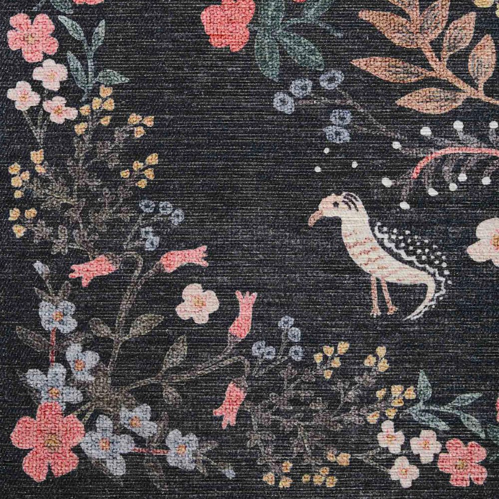 Rifle Paper Co Maison Tuileries 2&#39;6&quot; x 7&#39;6&quot; Black Runner, , large
