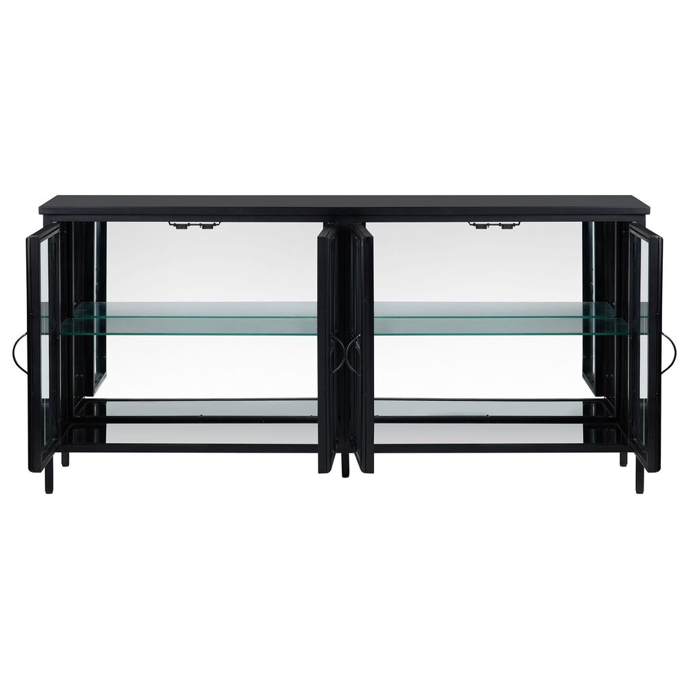 Crestview Collection Hopkins 4-Door Sideboard in Black and Clear, , large