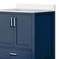 Lexora Home Jacques 80" Double Bathroom Vanity in Navy Blue with 2 cm White Cultured Marble Top and Rectangular Sinks, , large
