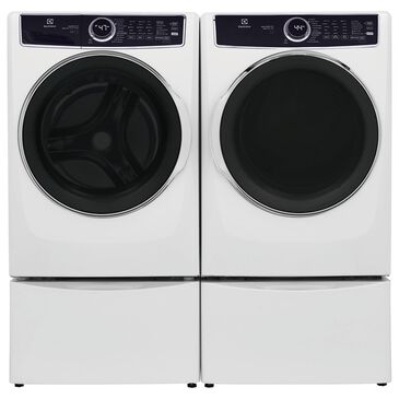 Electrolux 4.5 Cu. Ft. SmartBoost Front Load Washer and 8.0 Cu. Ft. Gas Dryer Laundry Pair with Pedestal in White, , large