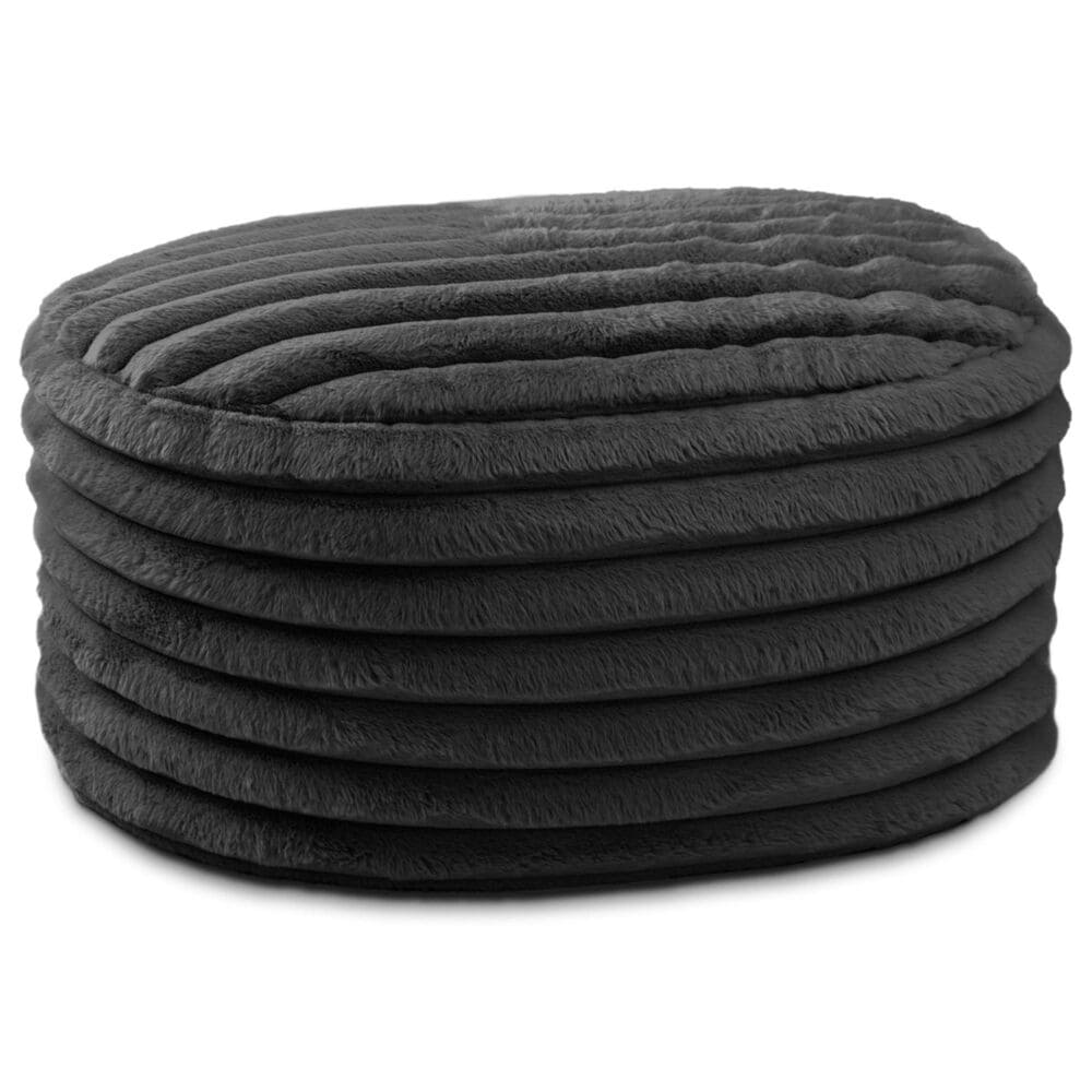 Jaxx Paran Oval Ottoman in Mondo Black, , large