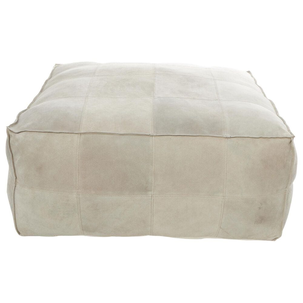 Maple and Jade 35&quot; Low Profile Square Stuffed Pouf in Gray, , large