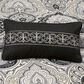 J. Queen New York Messina 12" x 22" Lumbar Pillow in Black and Sliver, , large
