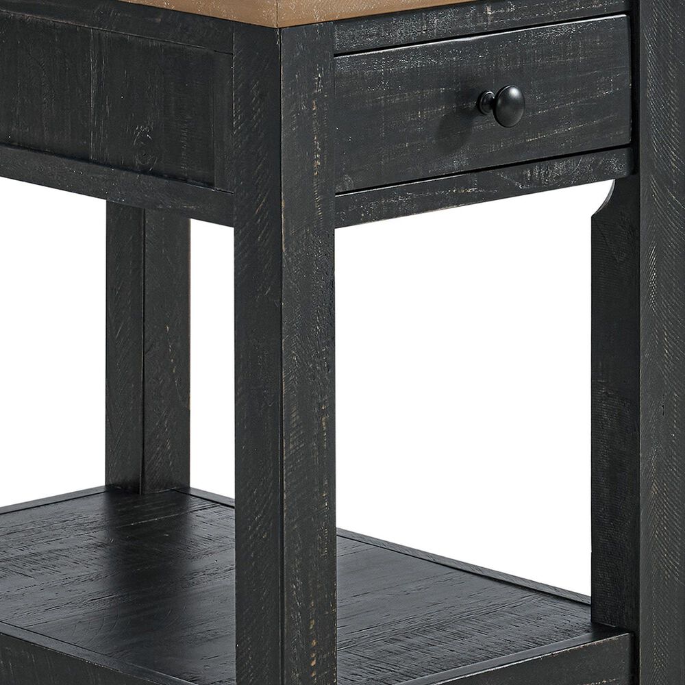 Forma &amp; Co Napa Chairside Table in Distressed Black and Driftwood, , large