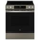 GE Appliances 2-Piece Kitchen Package with 5.3 Cu. Ft. Slide-In Front Control Electric Range and 1.9 Cu. Ft. Over-The-Range Microwave in Fingerprint Resistant Slate and Black, , large