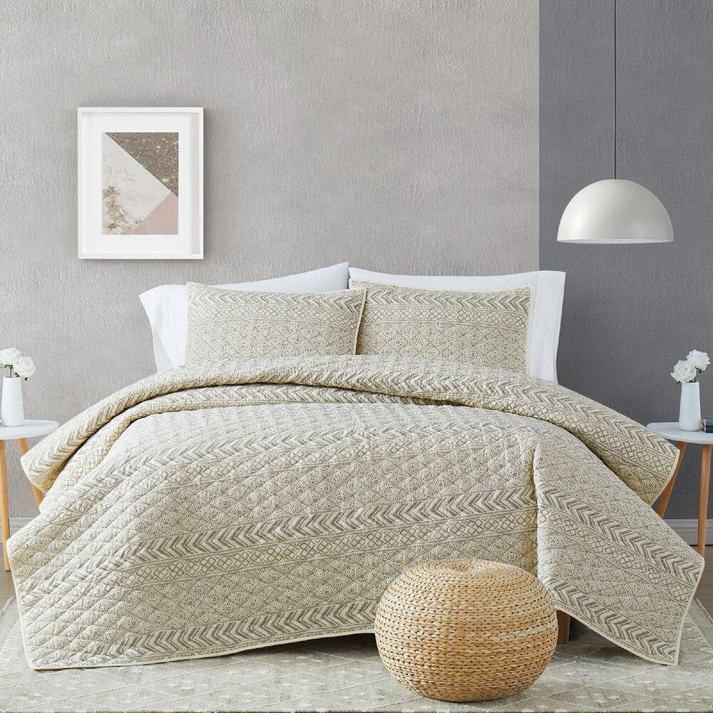 Pem America Chase 2-Piece Twin/Twin XL Quilt Set in Cream and Black, , large