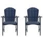 Hearth and Haven Outdoor Adirondack Dining Chair in Blue Navy (Set of 2), , large