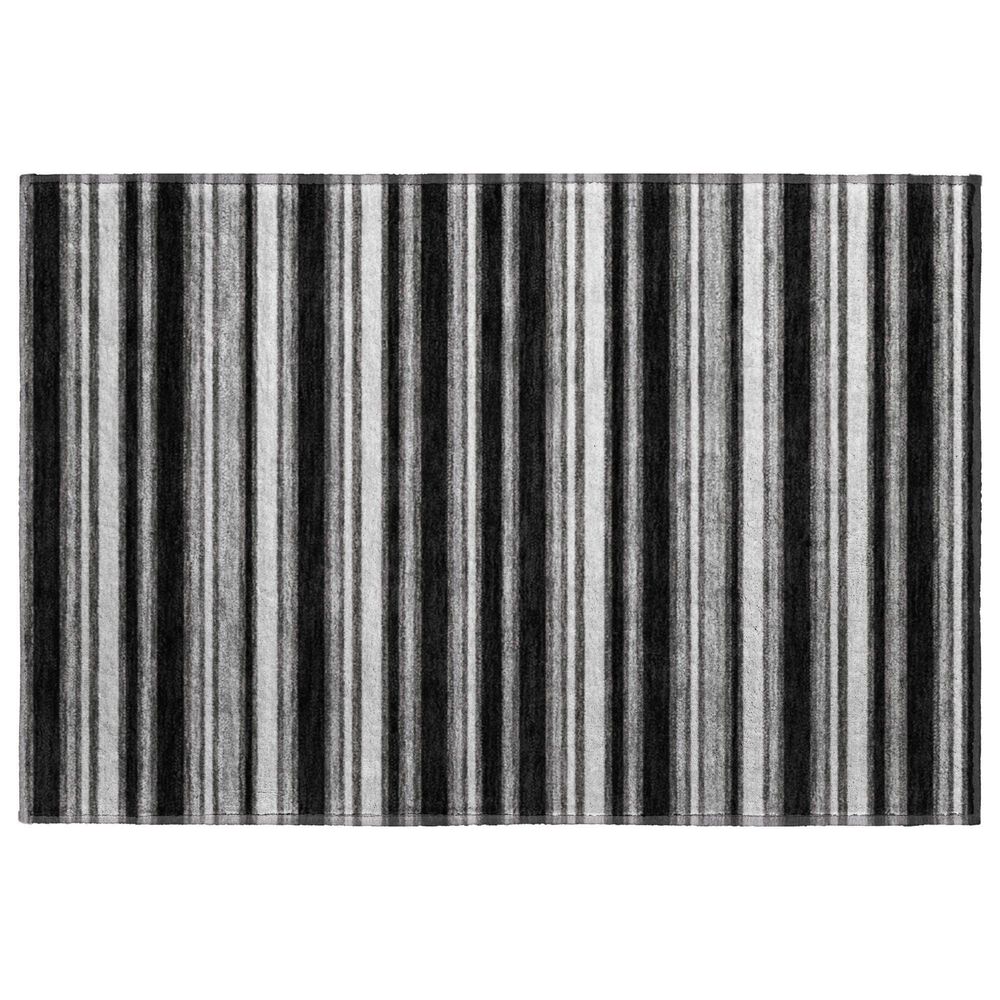 Dalyn Rug Company Soft Essentials Striped Black 1"8" x 2"6" Indoor/Outdoor Area Rug, , large