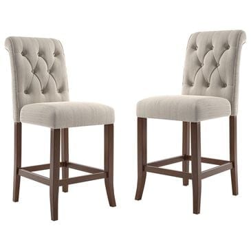 Furniture of America Zimmerman Counter Chair in Rustic Oak (Set of 2), , large