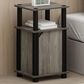HOMLUX Brahms 3-Tier End Table in French Oak Grey and Black, , large