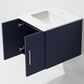 Lexora Home Geneva 24" Single Bathroom Vanity in Navy Blue with 2 cm White Cultured Marble Top and Rectangular Sink, , large