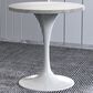 Leisuremod LeisureMod Verve Collection 27 Round Dining Table, White Base with Sintered Stone White Top, , large