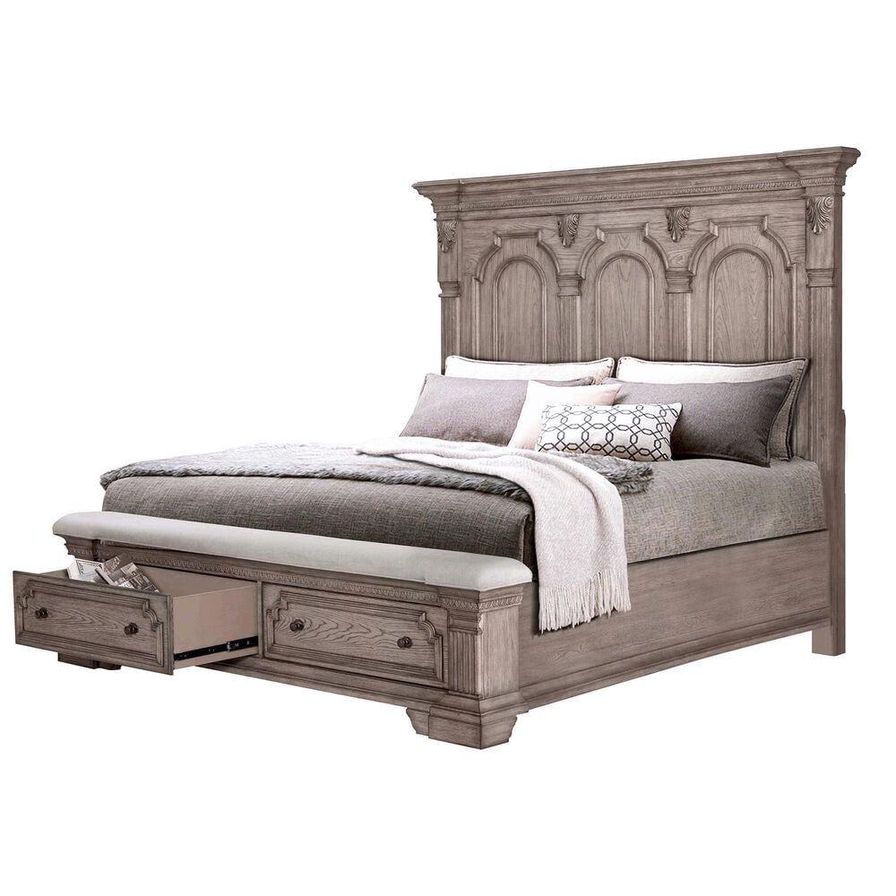 Sasha Lee Queen Storage Bed in Light Taupe, , large