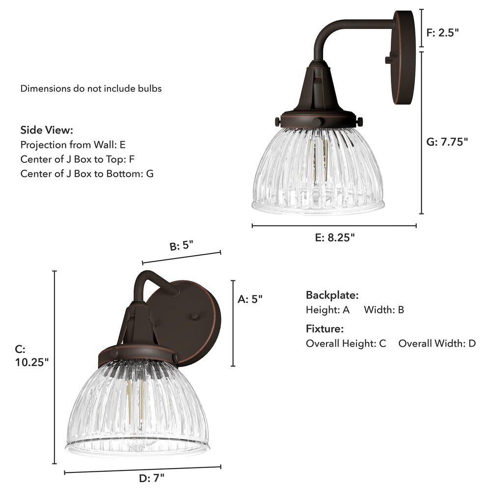 Hunter Cypress Grove 1-Light Wall Sconce in Onyx Bengal, , large
