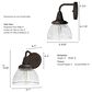 Hunter Cypress Grove 1-Light Wall Sconce in Onyx Bengal, , large