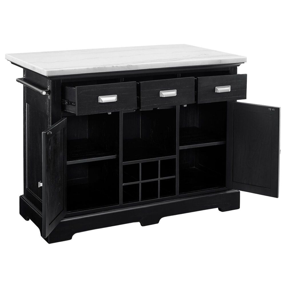 Steve Silver Aspen Kitchen Island in Ebony and White, , large