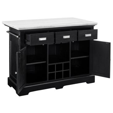 Steve Silver Aspen Kitchen Island in Ebony and White, , large