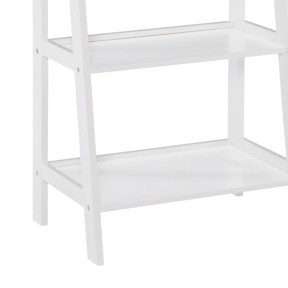 Linon Home Decor Acadia 5-Shelf Ladder Bookcase in White, , large