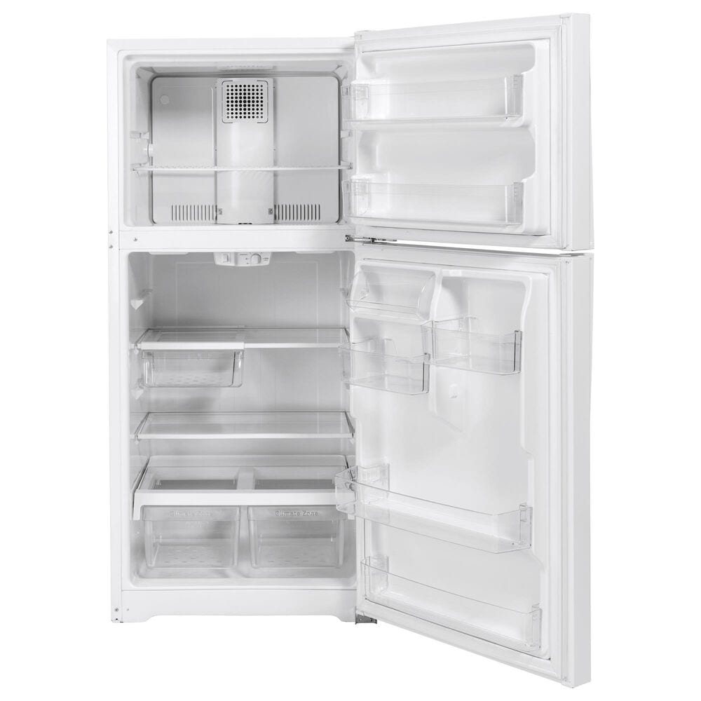 GE Appliances 19.2 Cu. Ft. Top Freezer Refrigerator Energy Star with Reversible Door in White, , large