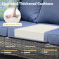 HOMLUX 7 Piece Outdoor Patio Set in Denim Blue, , large