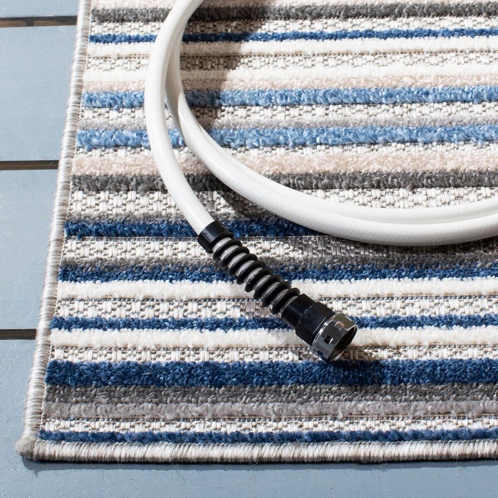 Safavieh Cabana CBN323F 3&#39; x 5&#39; Grey and Blue Indoor/Outdoor Area Performance Rug, , large