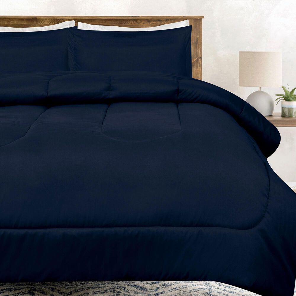 Chanasaya 3-Piece King Comforter Set in Navy, , large