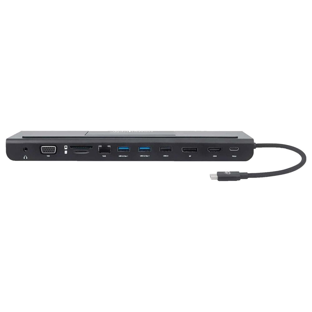 Manhattan USB-C 11-In-1 Triple Monitor Docking Station with MST, , large