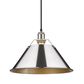 Golden Lighting Orwell 1-Light Wide Large Pendant with Chrome Shade in Pewter, , large