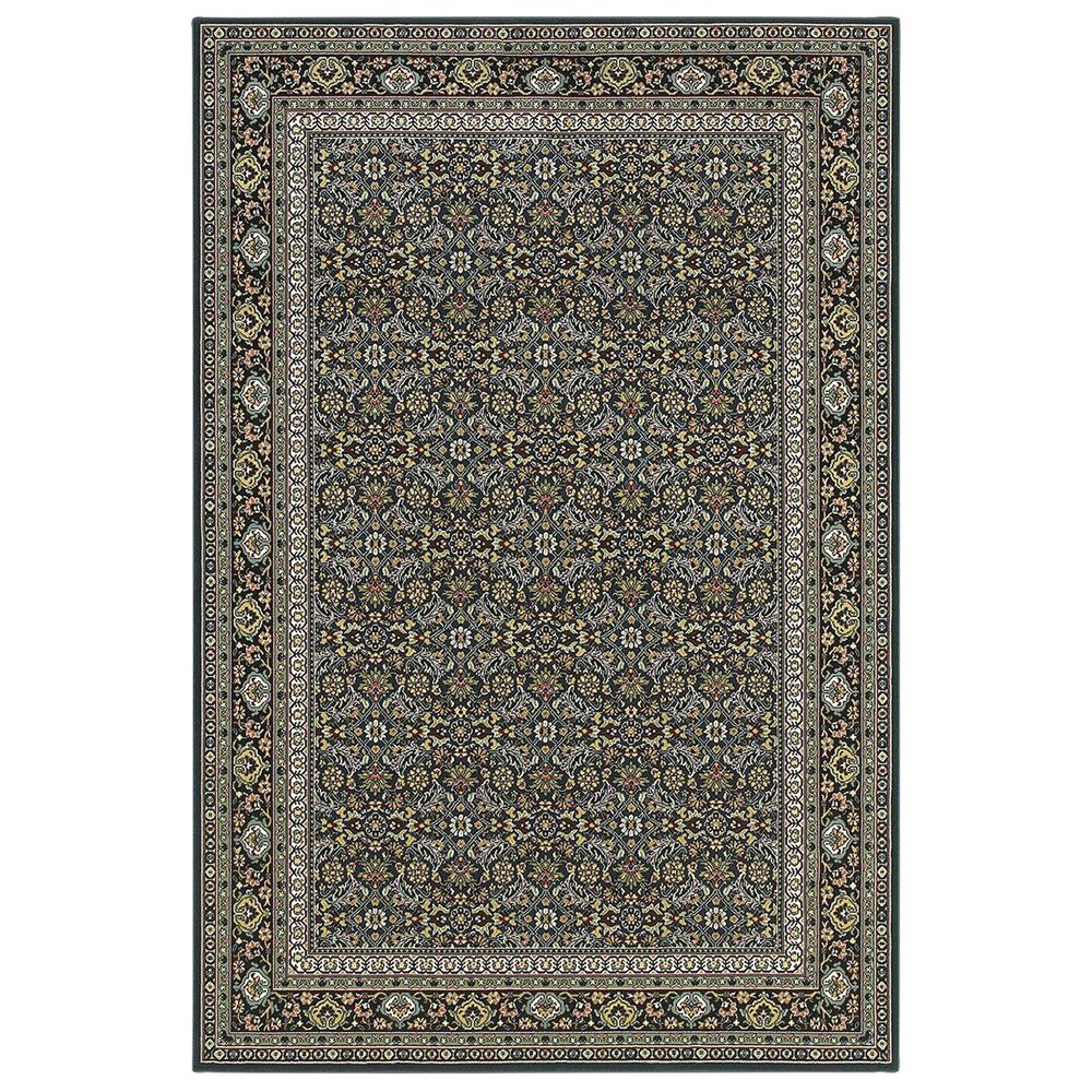 Oriental Weavers Kashan 180L1 6"7" x 9"6" Navy Area Rug, , large