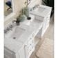 James Martin Vanities De Soto 82" Double Bathroom Vanity in Bright White with 3 cm Carrara White Marble Top, , large