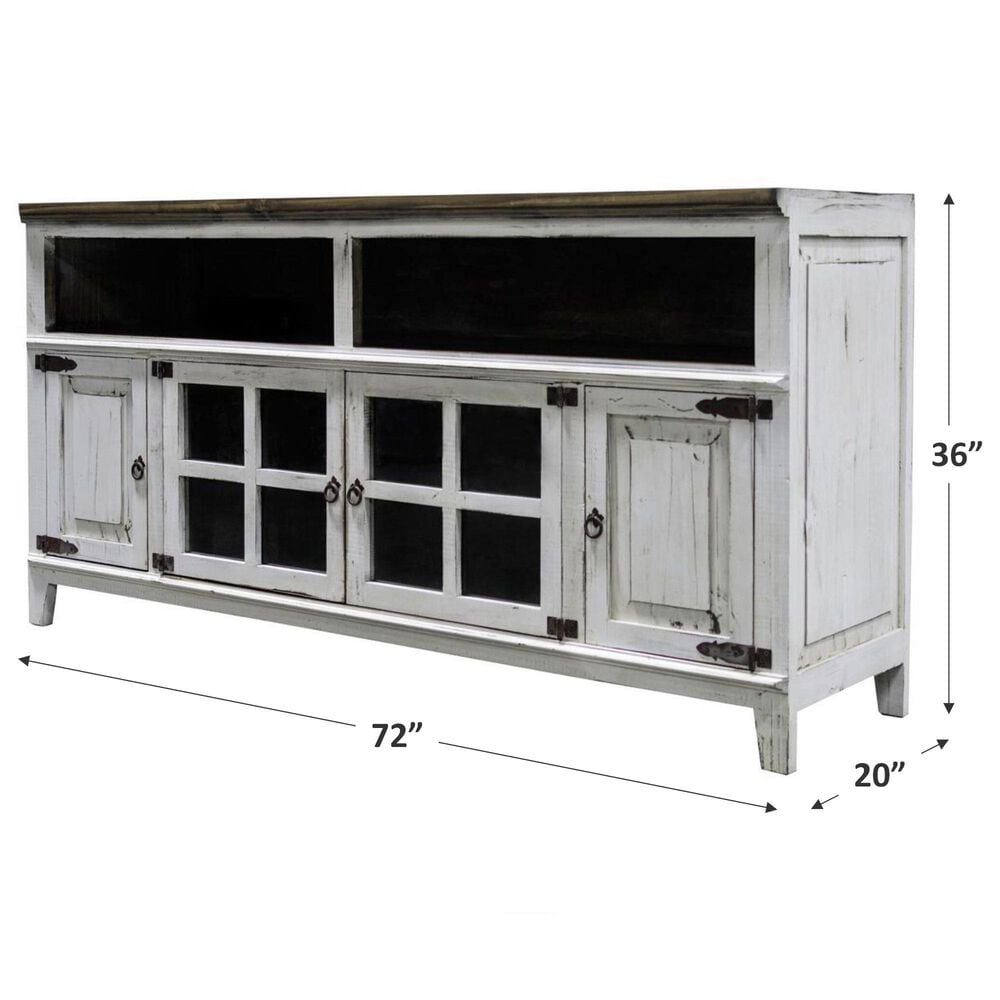 Rustic Imports Hacienda 72&quot; Tv Stand in White, , large