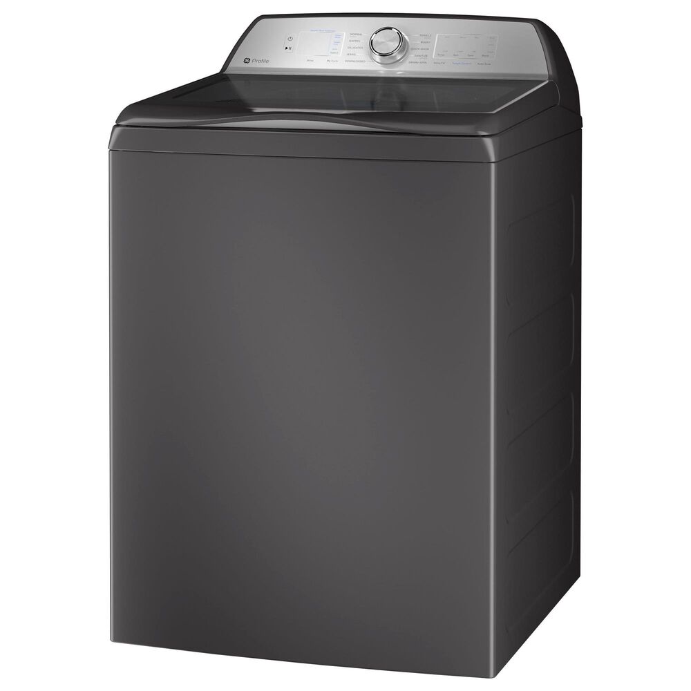 GE Profile 5 Cu. Ft. Top Load Impeller Washer and 7.4 Cu. Ft. Electric Dryer Laundry Pair in Diamond Gray, , large