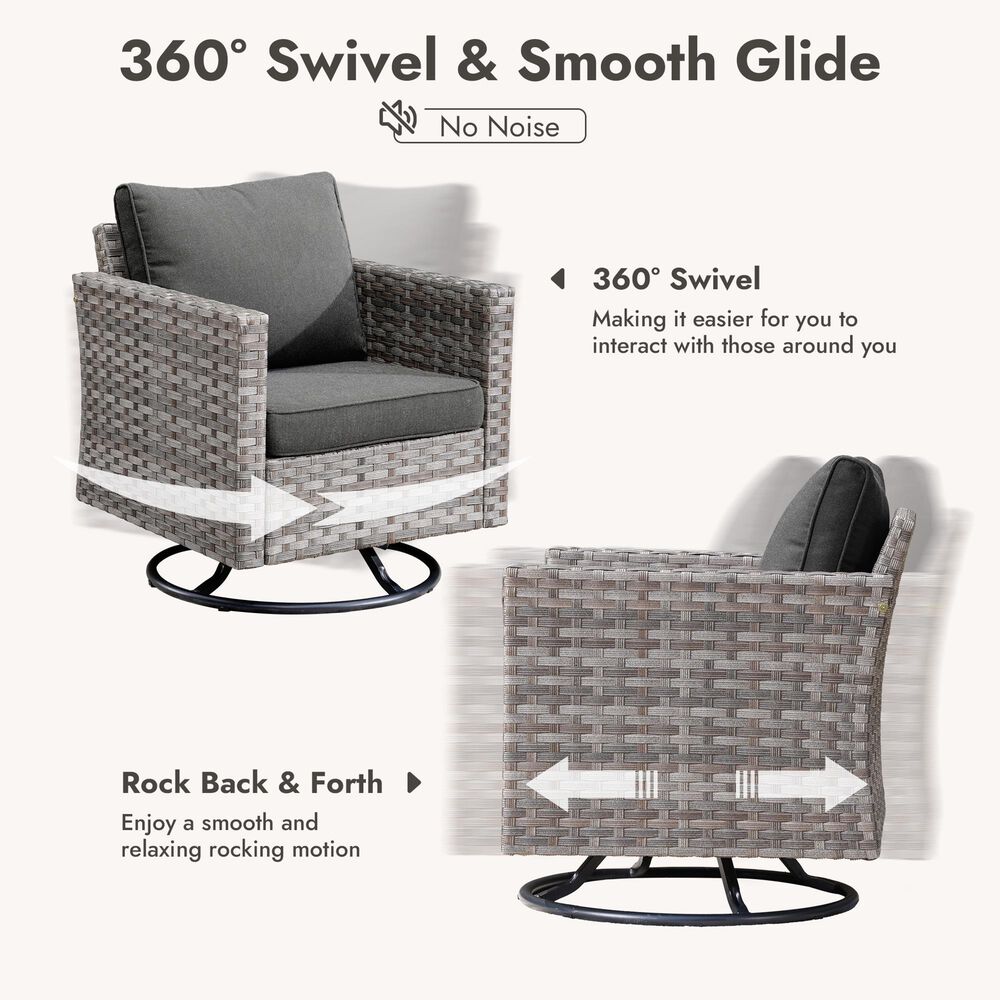 HOMLUX 10-Piece Outdoor Patio Wicker Sectional Furniture Set in Dark Gray, , large