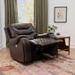 Linon Home Decor Barrett Power Glider Recliner in Rich Brown, , large