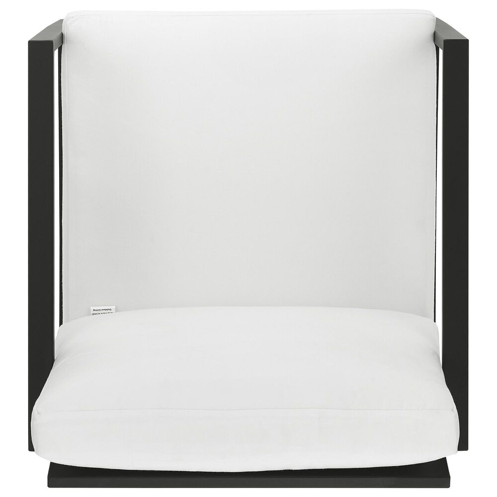 Linon Home Decor Holland Patio Armchair with Black Frame in Natural, , large