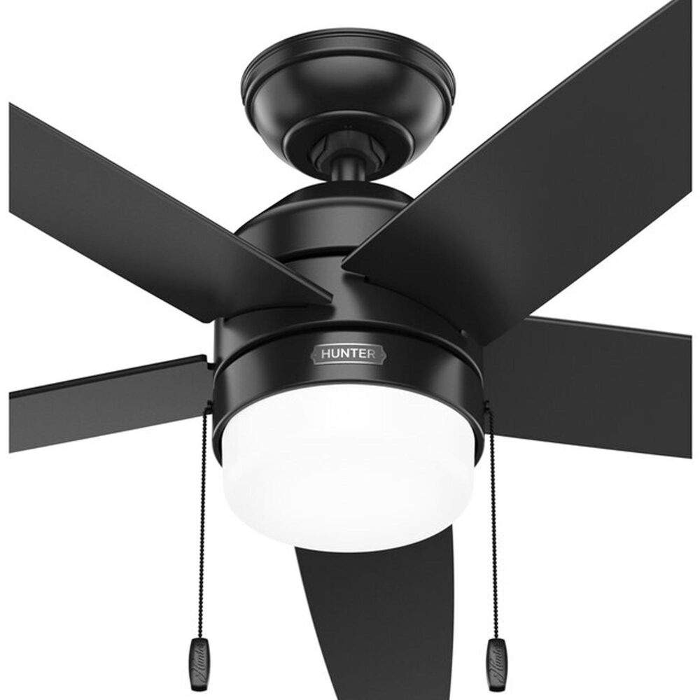 Hunter Bardot 52&quot; LED Indoor Ceiling Fan with Light in Matte Black, , large