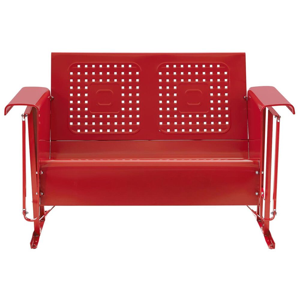 Crosley Furniture Bates Loveseat Glider in Red NFM